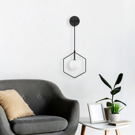 Opviq Geometri - 11105 Lámpara de pared ajustable blanco y negro